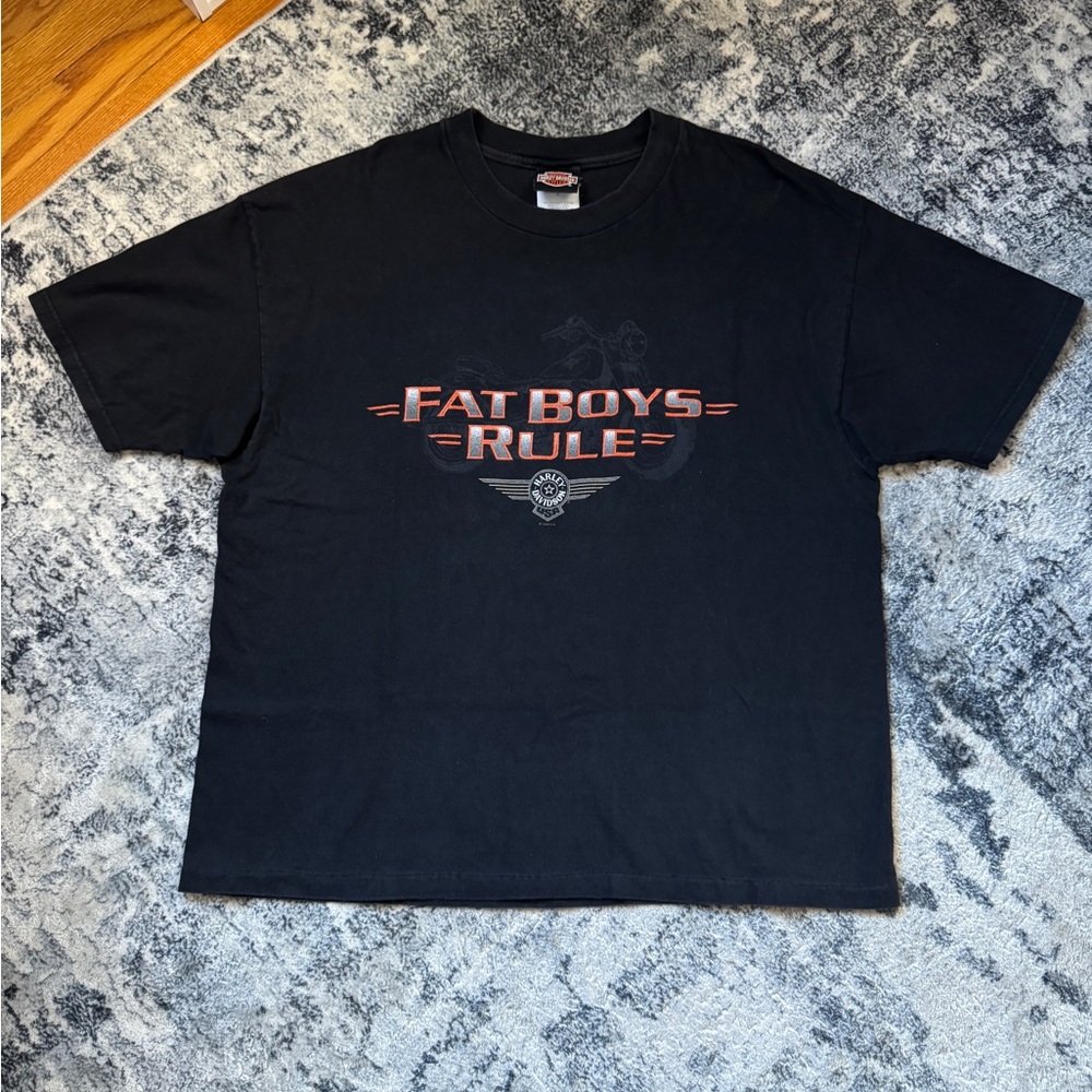 Vintage Harley Davidson Fat Boys Rule Motorcycle T Shirt